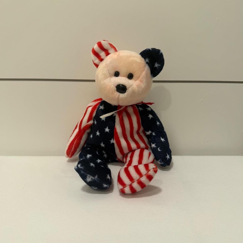 Ty Beanie Babies Spangle the Bear 1999 American Flag Patriotic Plush Toy